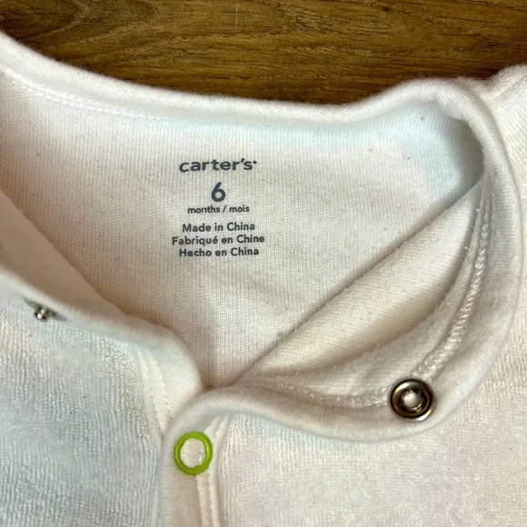 Carters Animals Terry Cloth Sleep and Play Size 6 Months - Picture 4 of 4